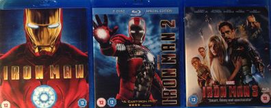 Iron Man Trilogy (Marvel) Robert Downey Jr. [3xBlu-ray Movies]