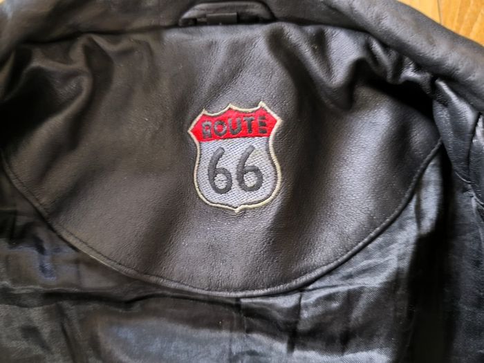 Mens Black Genuine Leather Jacket Route 66 Classic Vintage Style