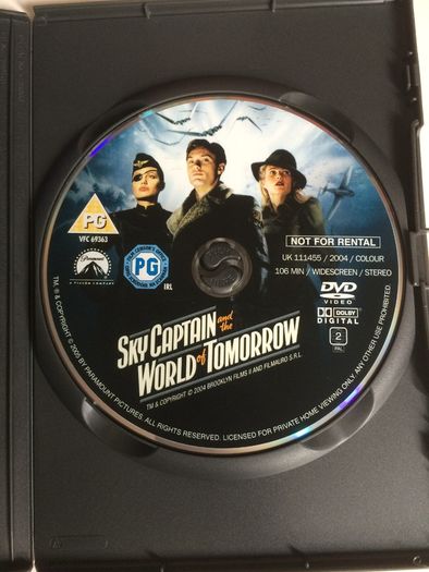 Sky Captain And The World Of Tomorrow [2004] Jude Law, Gwyneth Paltrol & Angelina Jolie [Movie DVD]