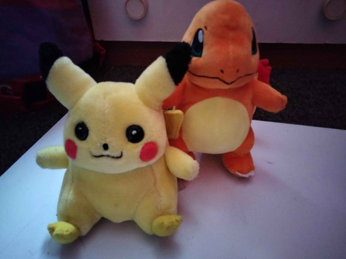 Pikachu and Charmander Small Official Plushies