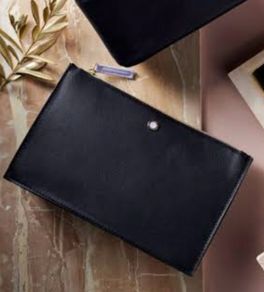Emirates x Bvlgari leather toiletry make up bag