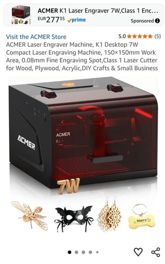 ACMER Laser Engraver Machine K1 7W