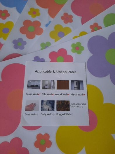 7 sheets of pastel flower decals
