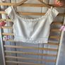 top h&m divided range size medium white 100% cotton crochet top Image 8