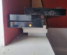 black floating shelves