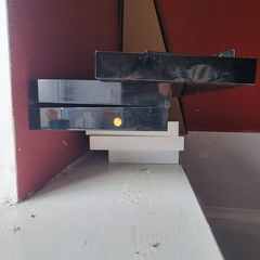 black floating shelves