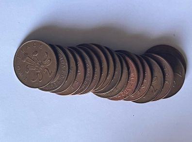 old mintage British coins of various year and denominations 1959- 2007