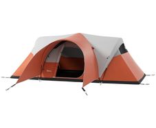 3000mm Waterproof Camping Tent for 5-6 Man, Family Tent with Porch and Sewn in Groundsheet, Portable with Bag, Orange