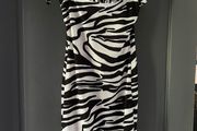 PRETTYLITTLETHING Zebra mini bodycon dress size 6