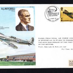 1976 Jersey Illustrated Cover Commemorating 40th Anniversary Of Frist Flight of The Spitfire on 5th March 1976 trying 10p Commemorative Stamp with rear cancel