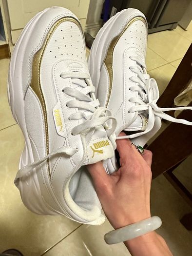 Puma white trainers