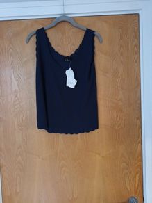 Bebo Sleevless  Navy Top/Cami.  S. M/L - 14.  B.N.W.T