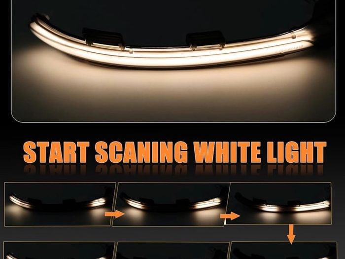Dynamic LED Turn Signal Light Mirror Light for VW Golf Mk7, White & Amber Dual Colours Wing Mirror Indicator Light Replacement for VW Golf Mk7 7.5 7 Gti R (Smoked Lens)