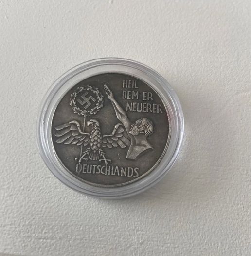 Ww2 Mark German Coin  Hitler Luftwaffe Swastika Nazi Warplane  Reichsmark