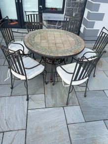 Wrought Iron 6 Seater Patio Set