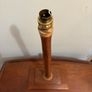 Vintage teak and beech Turned wood table lamp c1970 Image 9