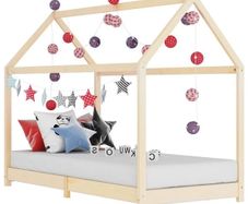 Kids Bed Frame Solid Pine Wood 90x200 cm