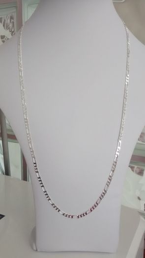 Silver Plated Flat Figaro Chain - 4mm