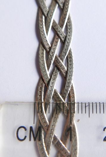 Vintage 925 Sterling Silver 5 Strands Braided Made in ITALY Necklace, length 18" - 16,1g