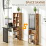 Folding Desk with Blackboard Multi-function Computer Office Workstation Side Shelf for Home Office, Rustic Brown Image 5