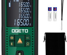 Laser Measure Device,OGETO Laser Distance Meter IP54 Portable Digital Measure Tool Range Finder with Bubble Levels and Large LCD Backlit