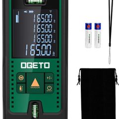 Laser Measure Device,OGETO Laser Distance Meter IP54 Portable Digital Measure Tool Range Finder with Bubble Levels and Large LCD Backlit