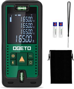 Laser Measure Device,OGETO Laser Distance Meter IP54 Portable Digital Measure Tool Range Finder with Bubble Levels and Large LCD Backlit