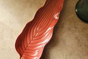 Mid-century carlton ware rust pinstripe leaf