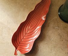 Mid-century carlton ware rust pinstripe leaf