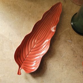 Mid-century carlton ware rust pinstripe leaf