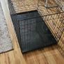 Large metal foldable black dog cage Image 2