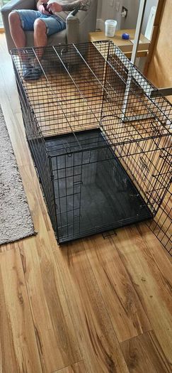 Large metal foldable black dog cage