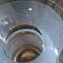 Bubble Glass Pedestal Vase Clear Seeded Scalloped Rim Vintage Style Image 2