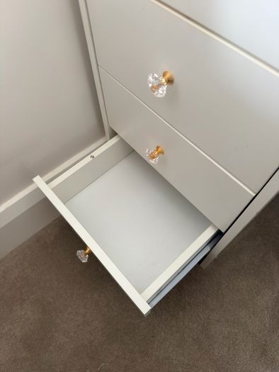 Dressing Table with LED Mirror and Adjustable Lights, 90cm White Vanity Desk