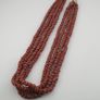 Vintage African Style Stripe Light Orange 7mm - 8.5 mm Glass Beads Necklace Strand Image 9