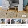 Grey Velvet Accent Swivel Chair with Gold Legs Image 2