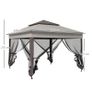 3.25 x 3.25m Deluxe Metal Gazebo, with Curtains - Brown and Grey Image 2