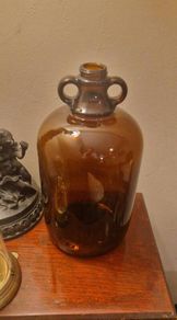 A Large Antique Scottish Amber Glass Demijohn 1920s UGB