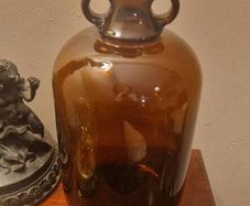 A Large Antique Scottish Amber Glass Demijohn 1920s UGB