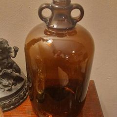 A Large Antique Scottish Amber Glass Demijohn 1920s UGB