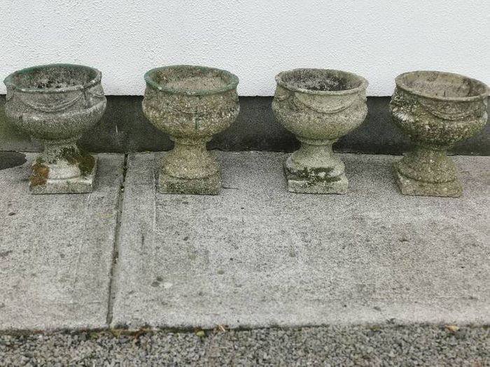 Set of 4 antique planters
