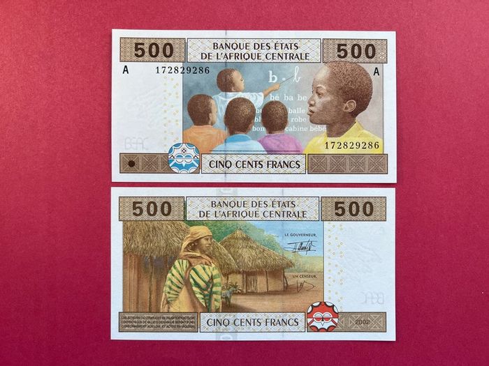 Central African  States  500 Francs. 2002. Pick 406a  ( A ) Gabon    ( Uncirculated )