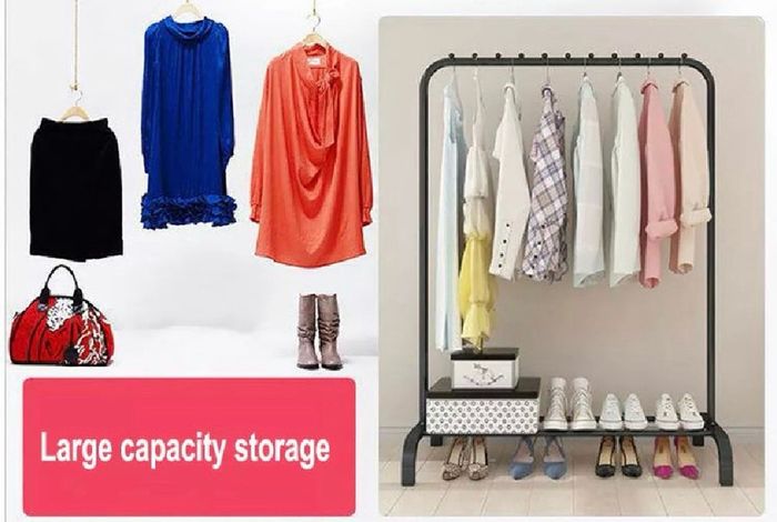 NEW Metal Clothes Rail Rack with Shoe Shelf