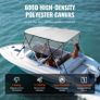 4 Bow Bimini Top Boat Cover, Detachable Mesh Sidewalls, 600D Polyester Canopy with 1" Aluminum Alloy Frame, Includes Storage Boot, 2 Support Poles, 2 Straps, 8'L x 54"H x 91"-96"W, Light Grey 1 answered questions Image 2