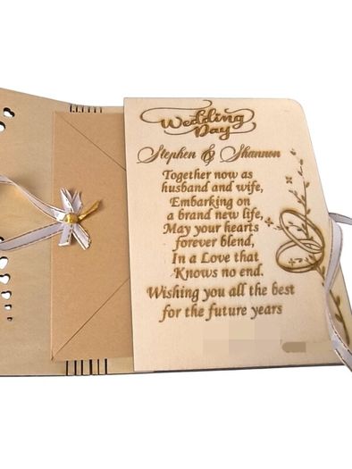 Wedding Gift Card, Personalised Wedding Card, Wooden Wedding Card With Space For Money A Wedding Card that Stays in the Heart Forever