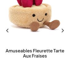 New JELLYCAT Fleurette Tarte Aux Fraises