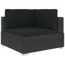 6 Piece Garden Lounge Set with Cushions Poly Rattan Black Image 2