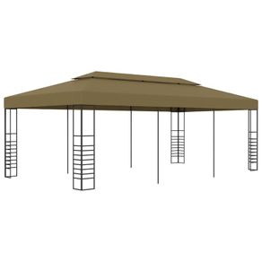 Garden Gazebo 6x3x2.7 m Taupe 180 g/m2