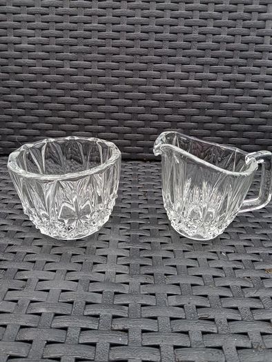 Vintage Crystal Milk Jug/Sugar Bowl Set