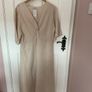 dress Bnwt Zola 100% linen dress onesize oatmeal bell sleeved dress Image 8